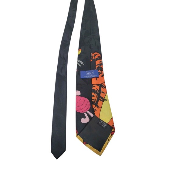 Men's Black Tie Disney Winnie The Pooh And Friends Tigger Eeyore Piglet Poly - Picture 2 of 9